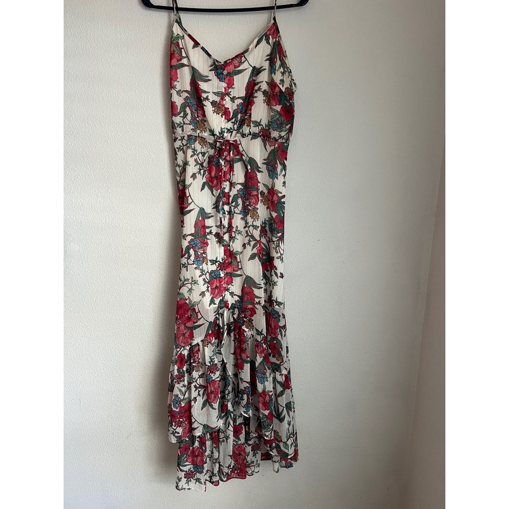 Nanette Lepore Floral Maxi Dress Sleeveless Button Front Summer Bohemian